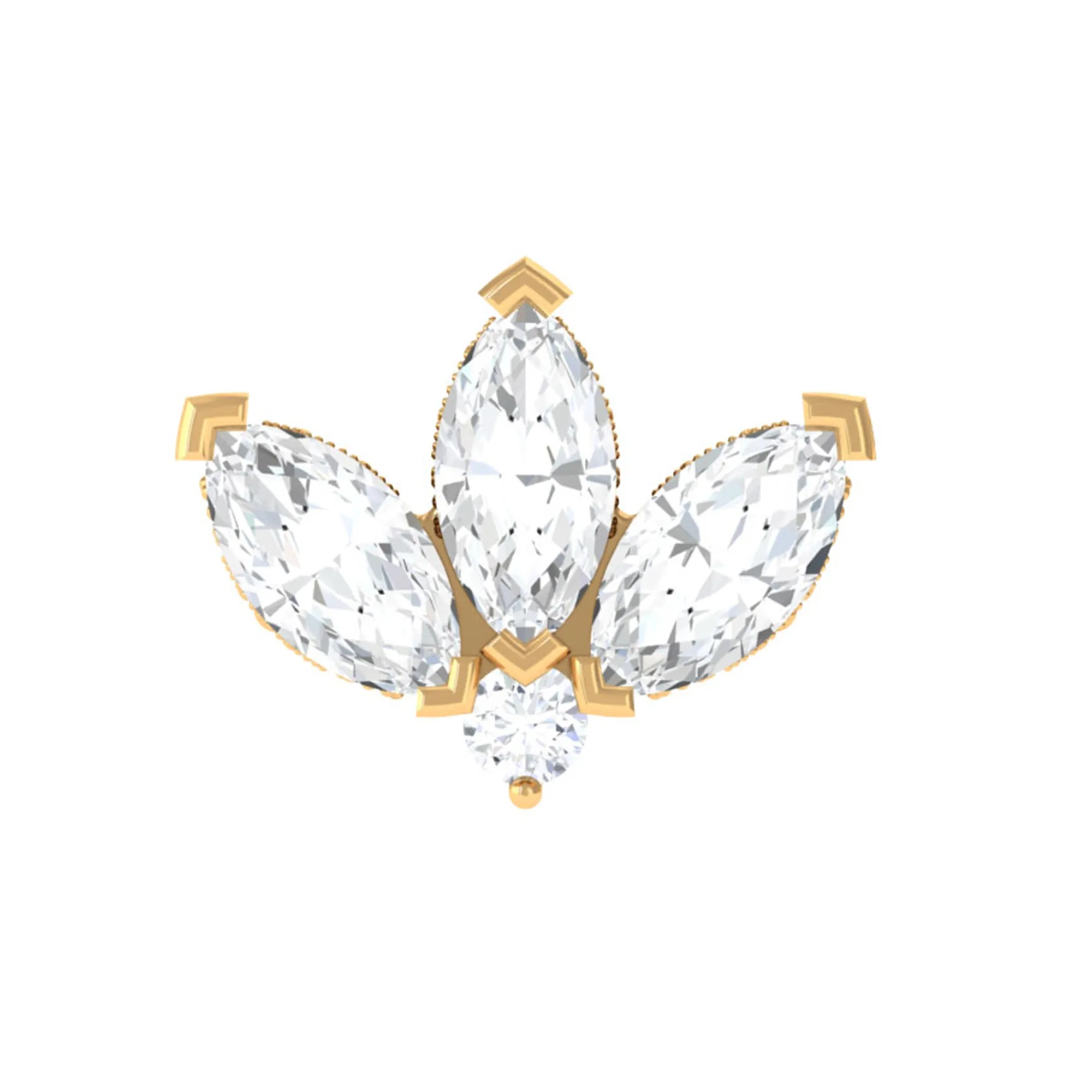 Marquise Diamond Lotus Cartilage Earring