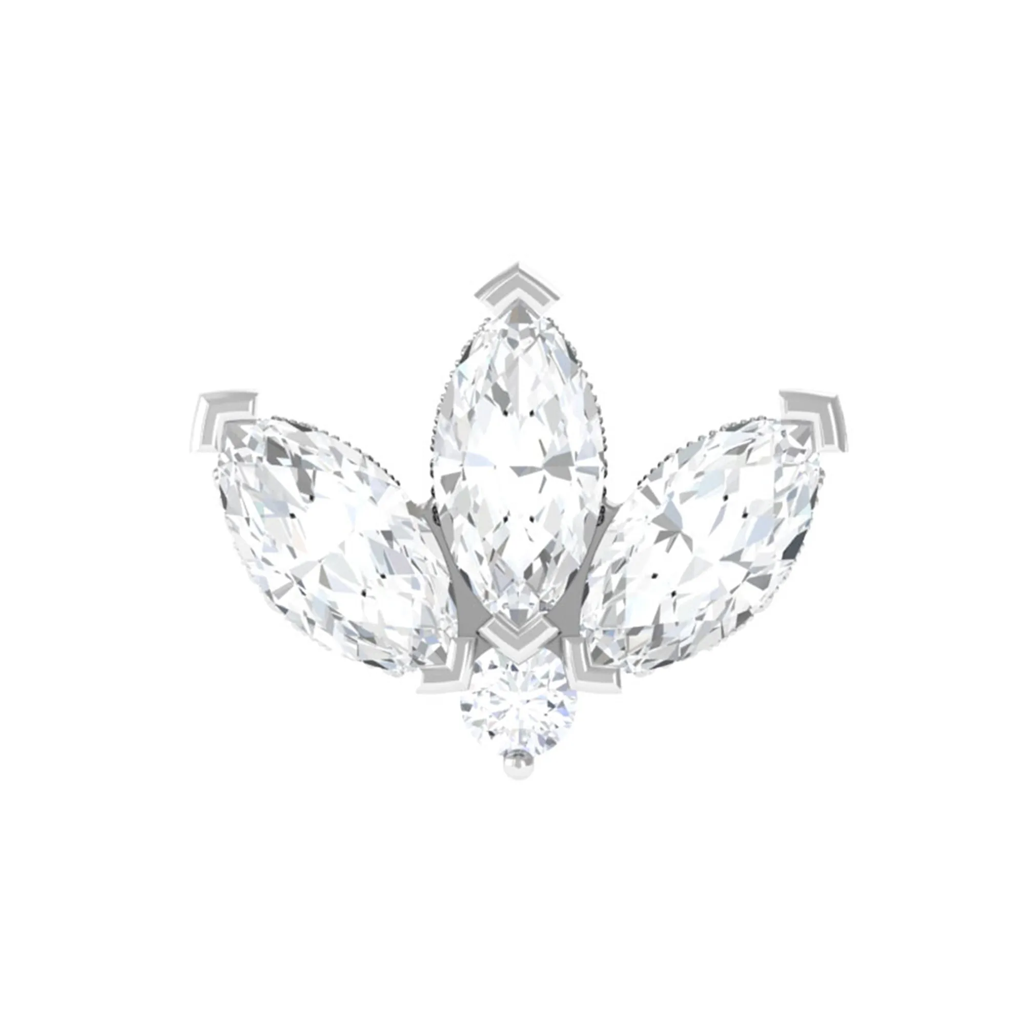Marquise Diamond Lotus Cartilage Earring
