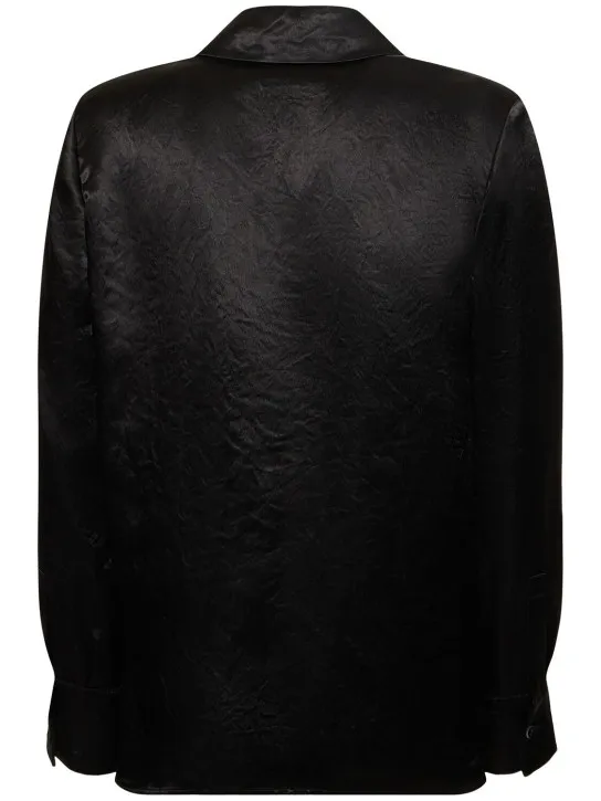 Max Mara   Vignola satin shirt w/ self-tie scarf 