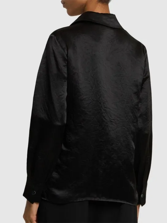 Max Mara   Vignola satin shirt w/ self-tie scarf 