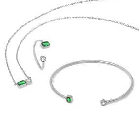 May Emerald Birthstone Gift Set - Silver