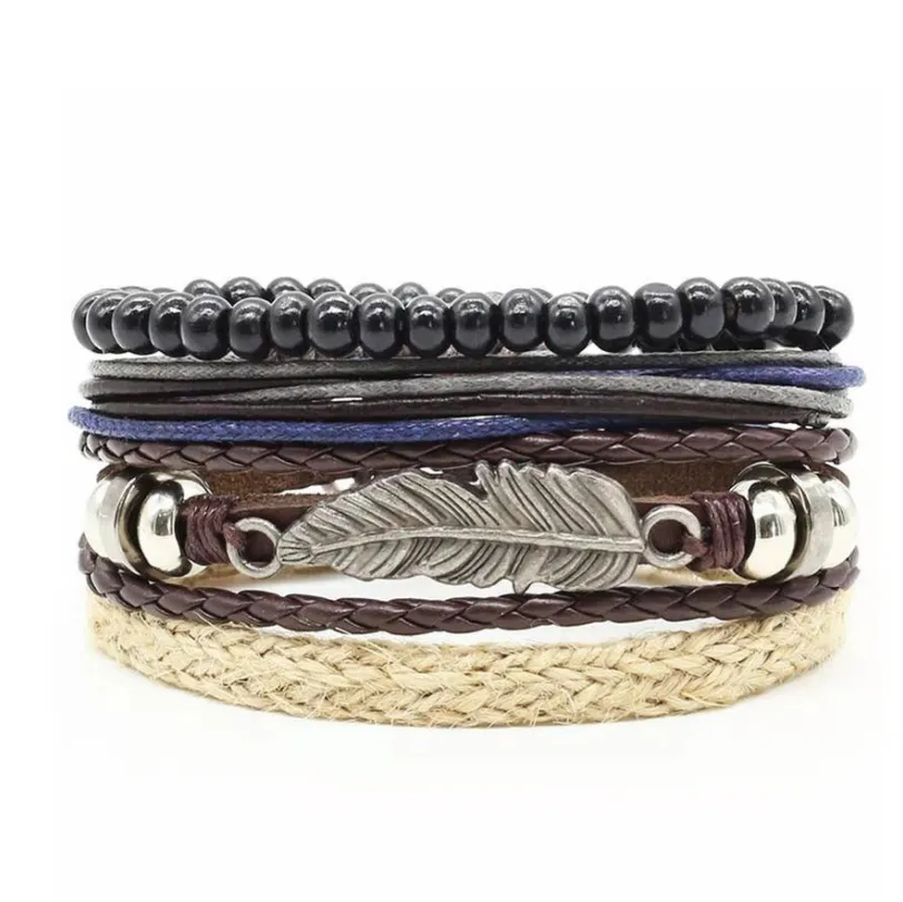 Men's Braided Leather Vintage Bracelet