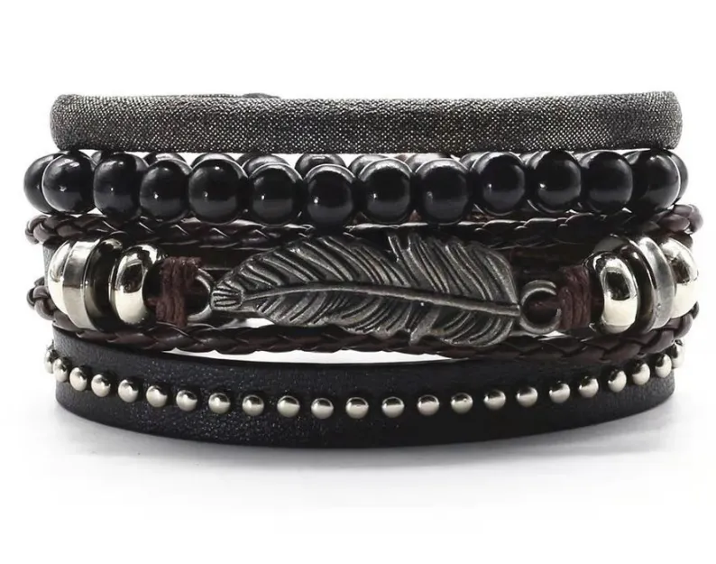 Men's Braided Leather Vintage Bracelet
