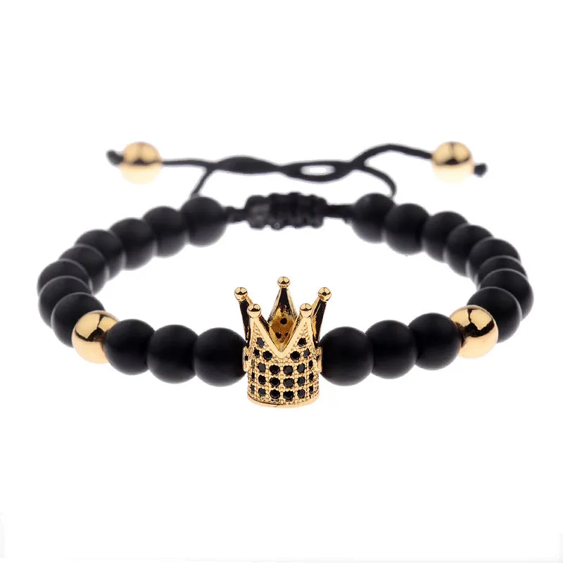 Micro-inlaid Frosted Zircon Crown Bracelet