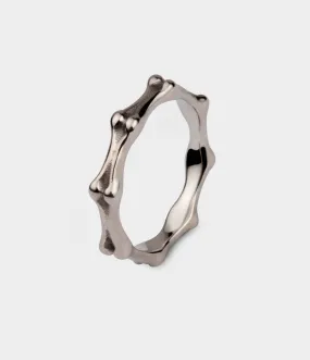Mini Bones Ring in 9ct White Gold, Size L