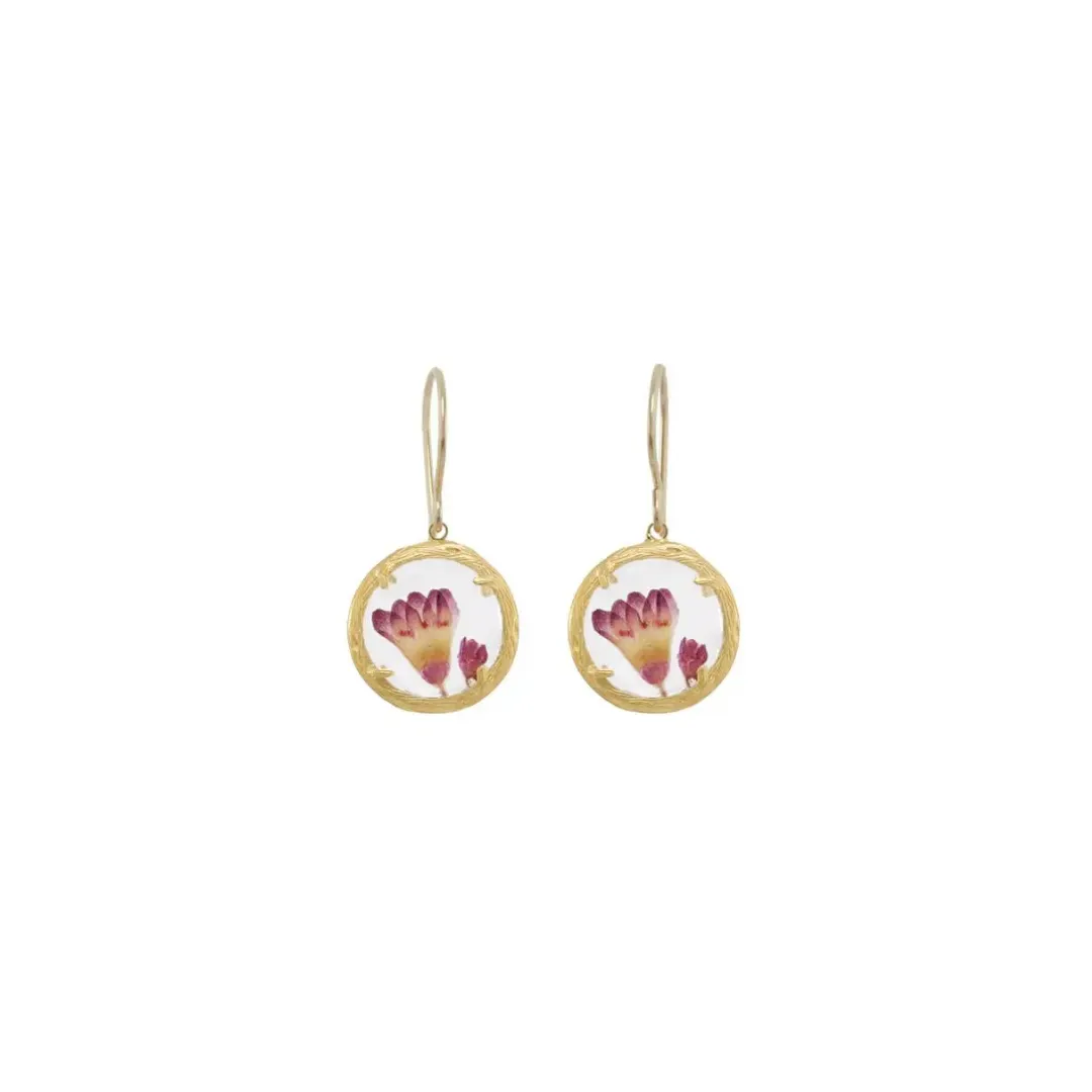 Mini Coral Bells Gold Earrings