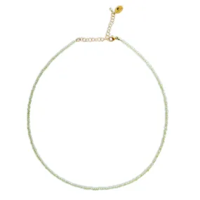 Mini Peridot Gemstone Necklace, Tiny Gemstone Necklace