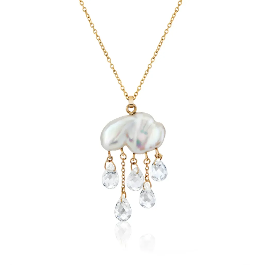 Monsoon Necklace, White Pearl