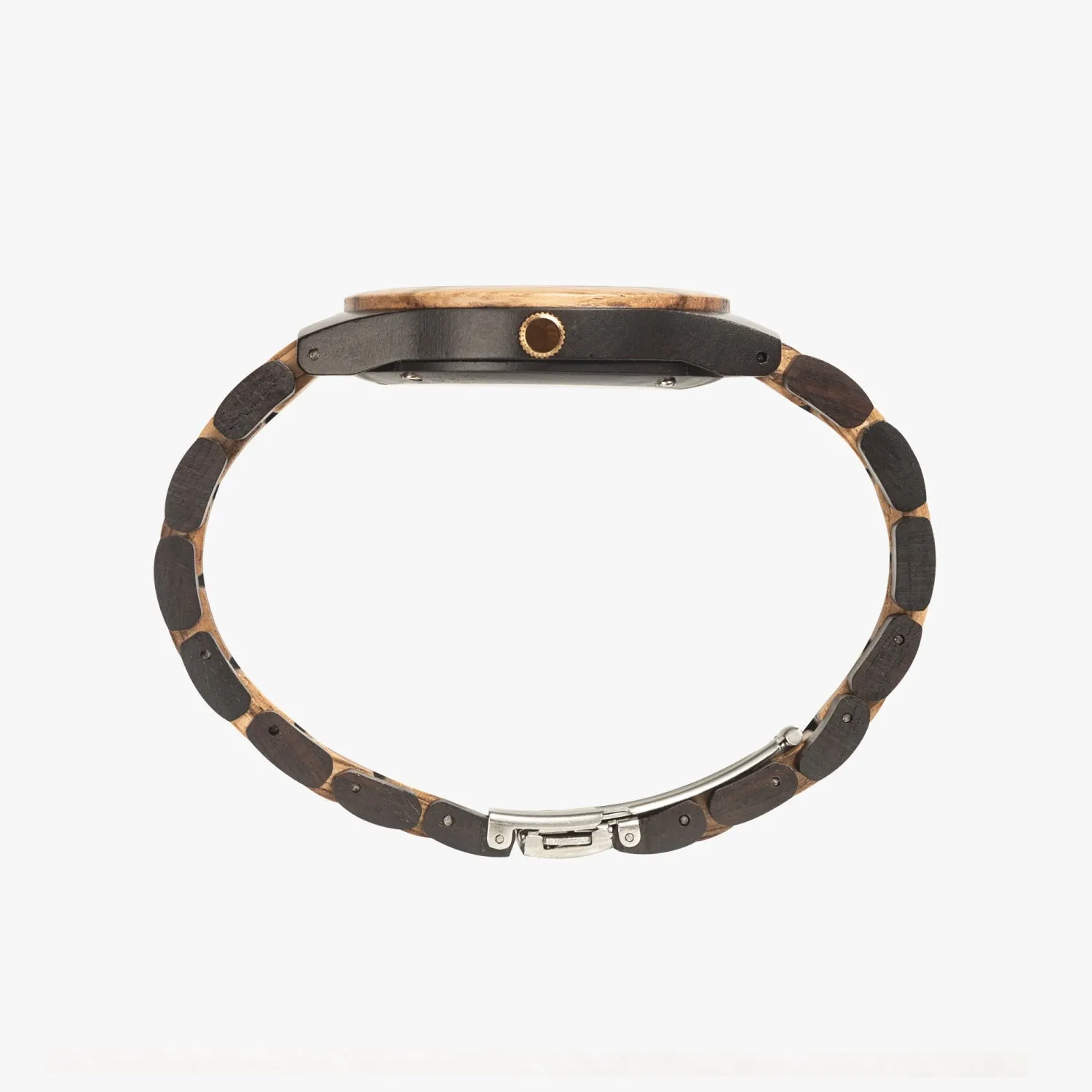 Montre indienne en bois d'ébène "Arbre Rouge" (207)