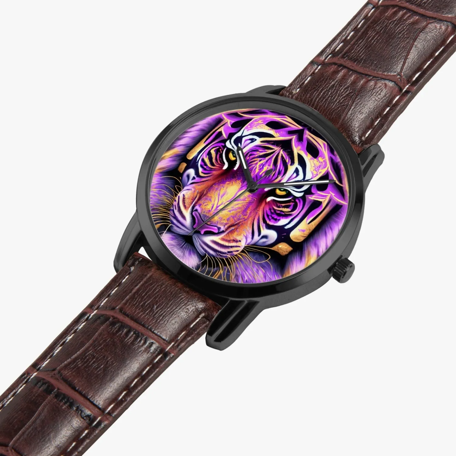 Montre à quartz Instafamous Wide Type "Tigre violet"(265)