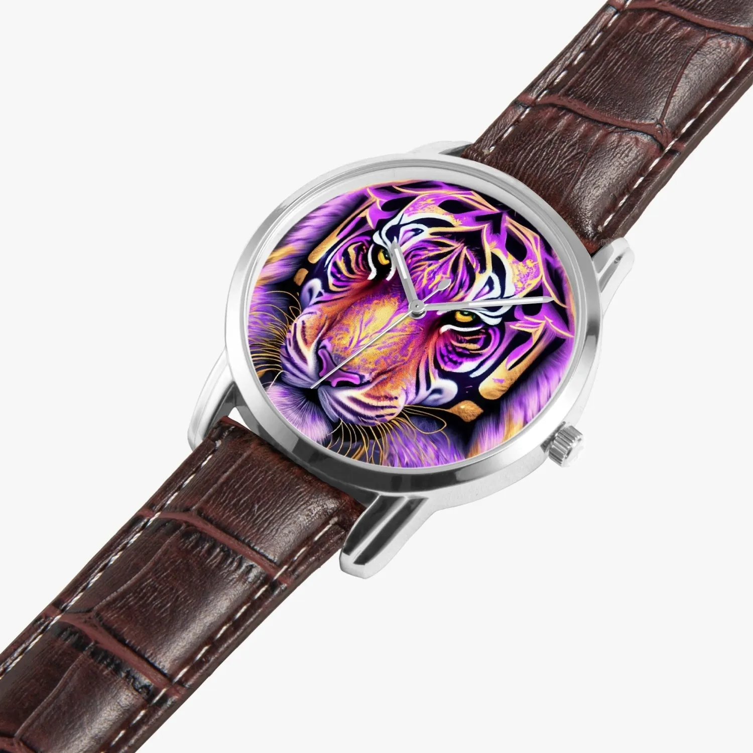 Montre à quartz Instafamous Wide Type "Tigre violet"(265)