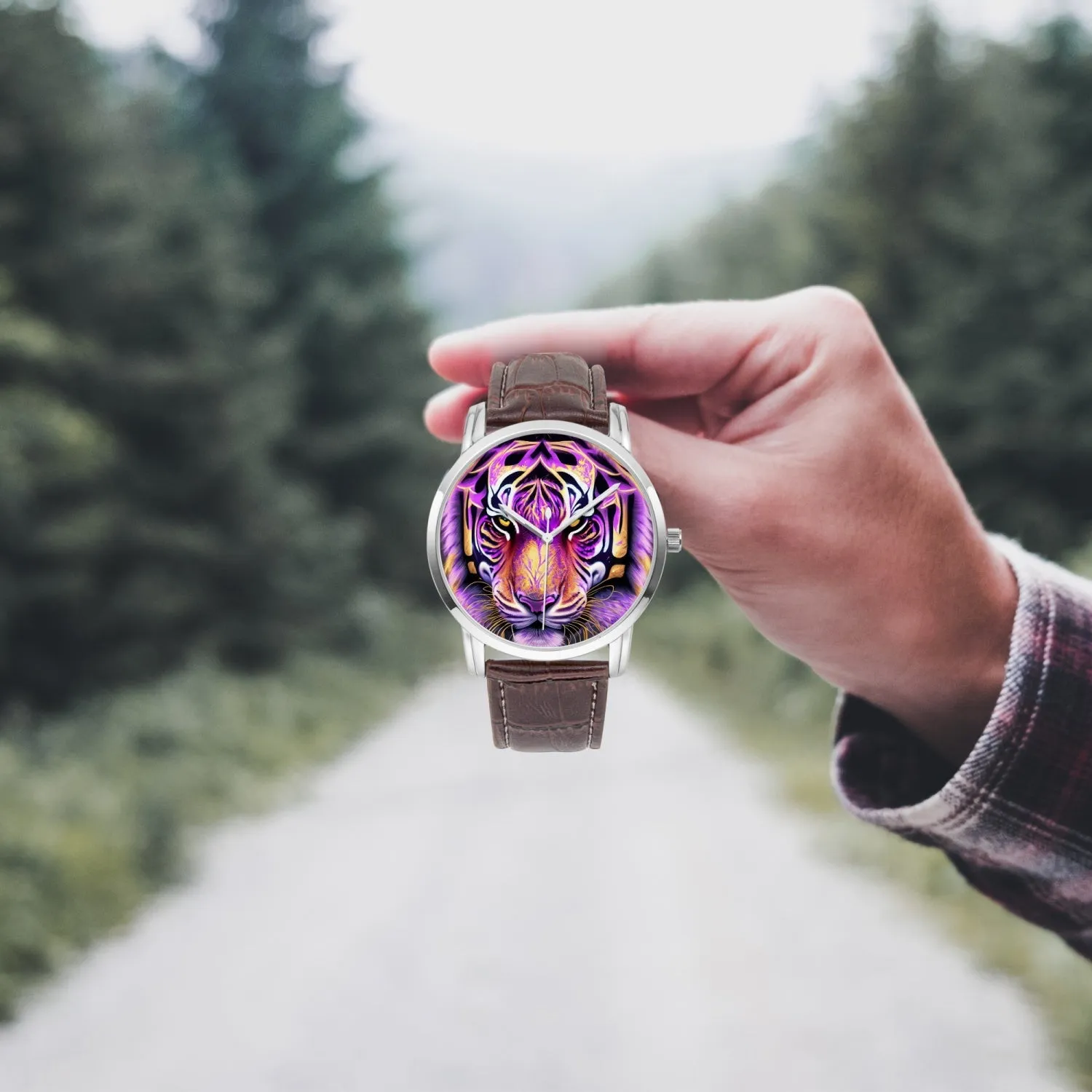 Montre à quartz Instafamous Wide Type "Tigre violet"(265)