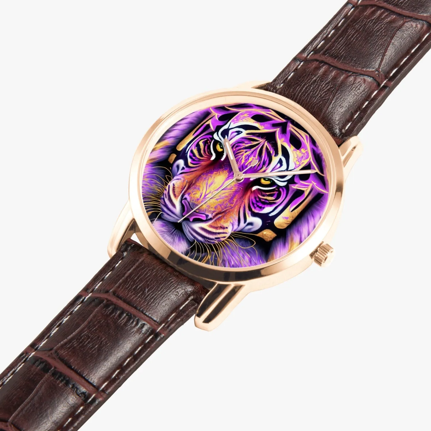 Montre à quartz Instafamous Wide Type "Tigre violet"(265)