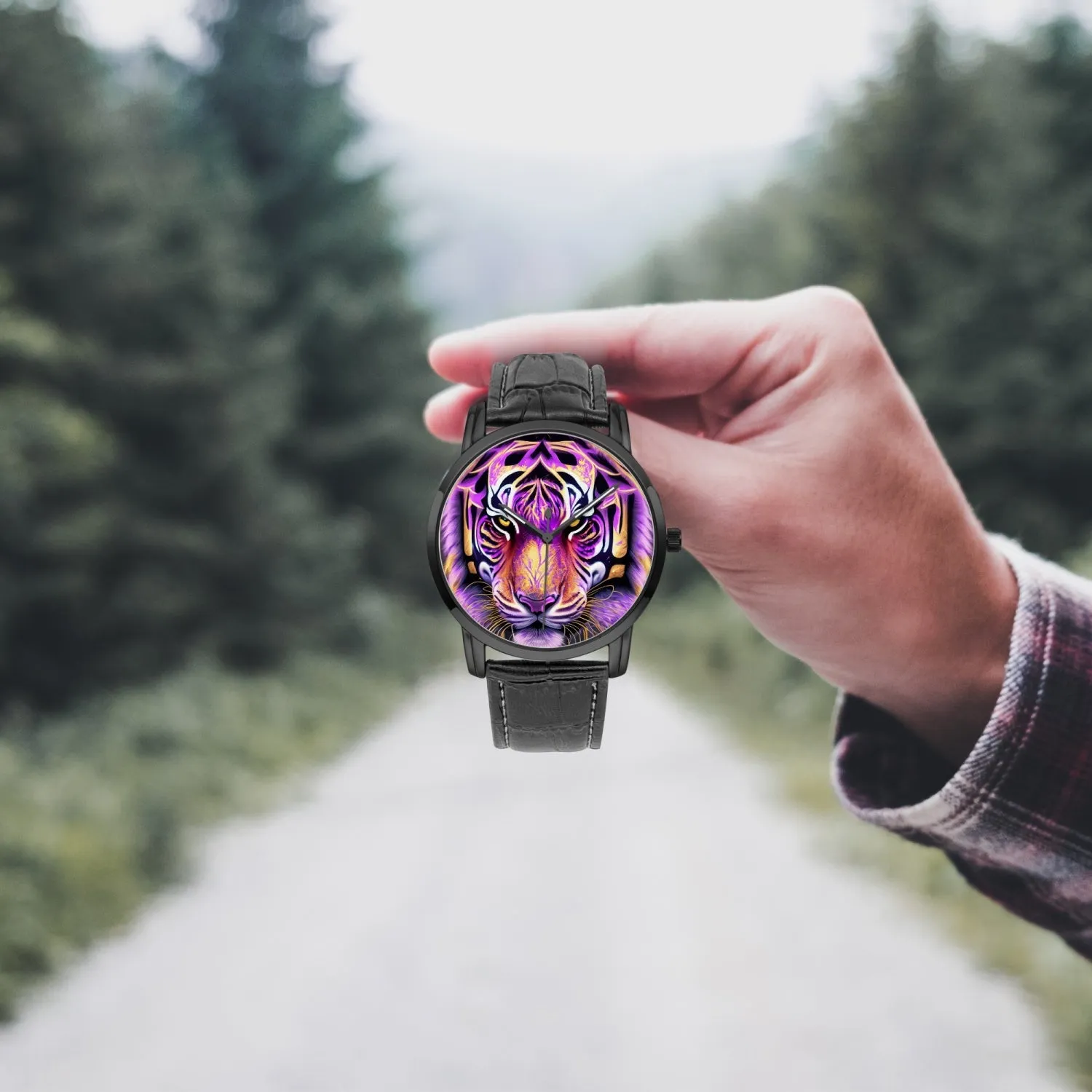 Montre à quartz Instafamous Wide Type "Tigre violet"(265)
