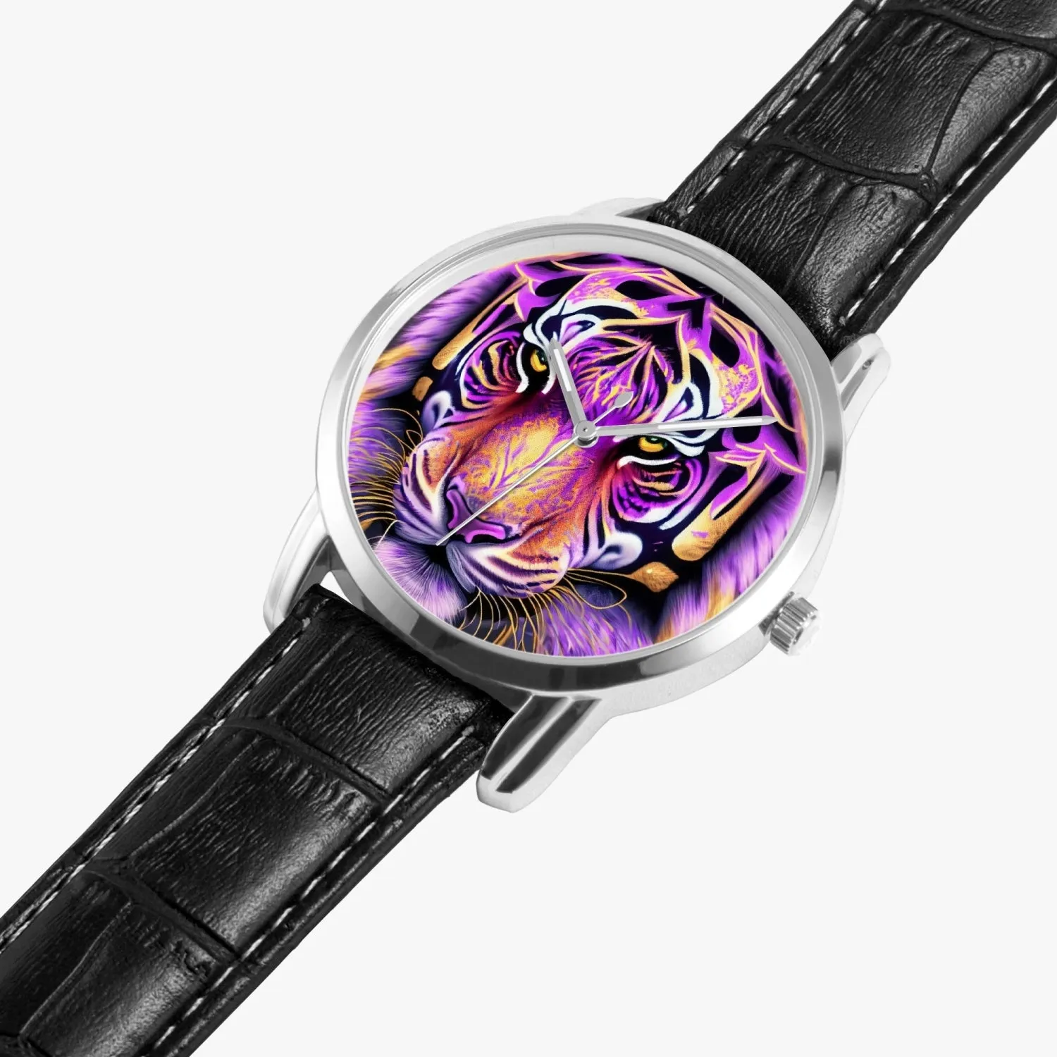 Montre à quartz Instafamous Wide Type "Tigre violet"(265)