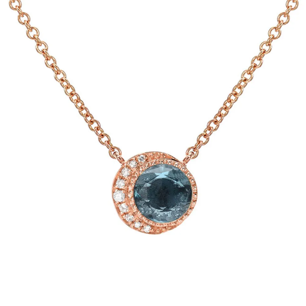 Moon Phase London Blue Topaz Necklace