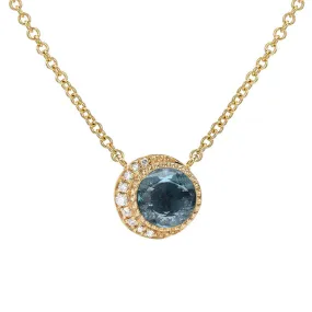 Moon Phase London Blue Topaz Necklace