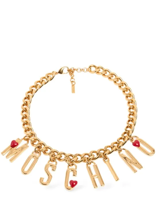 Moschino   Logo lettering charm collar necklace 