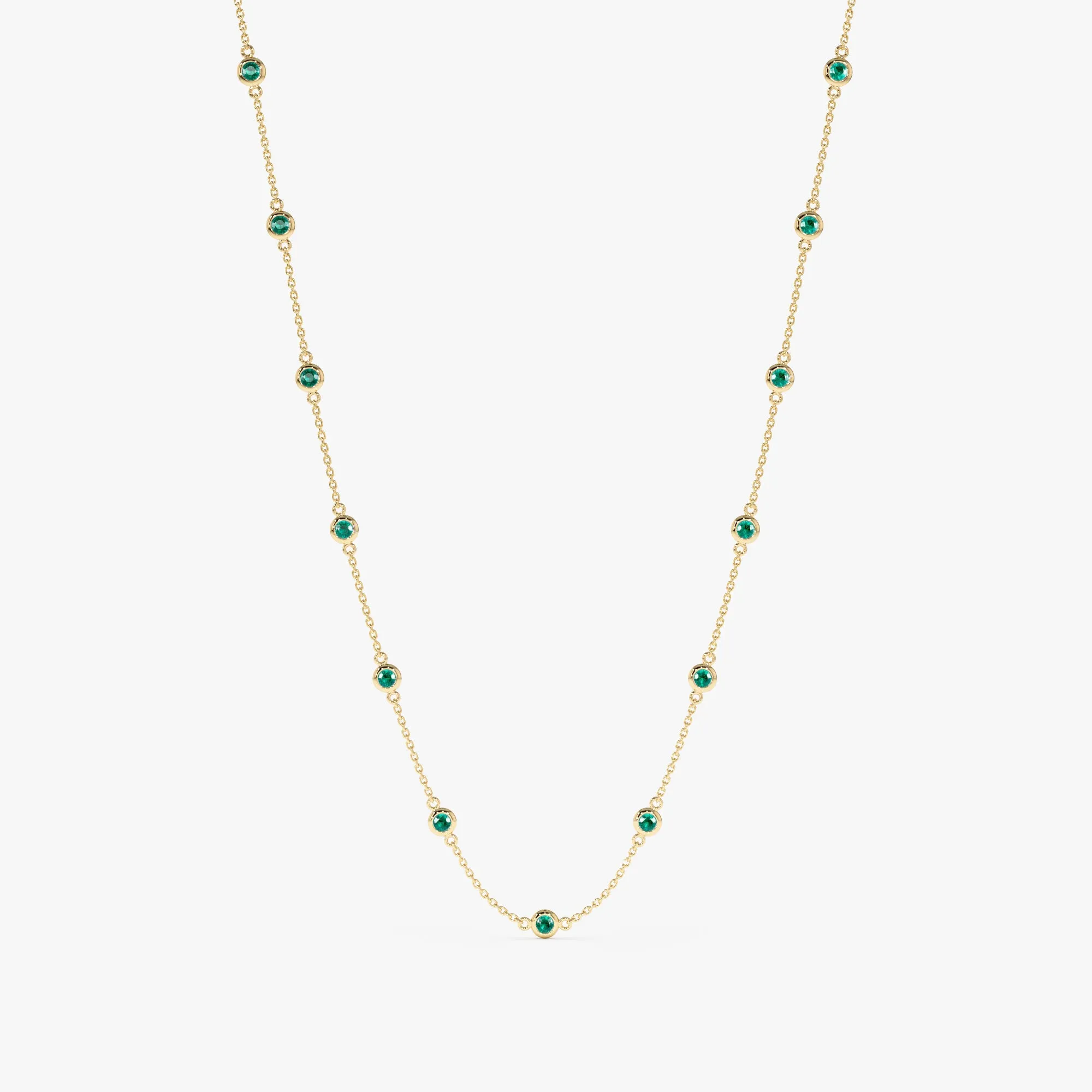Multi Emerald Station Necklace, Gwen