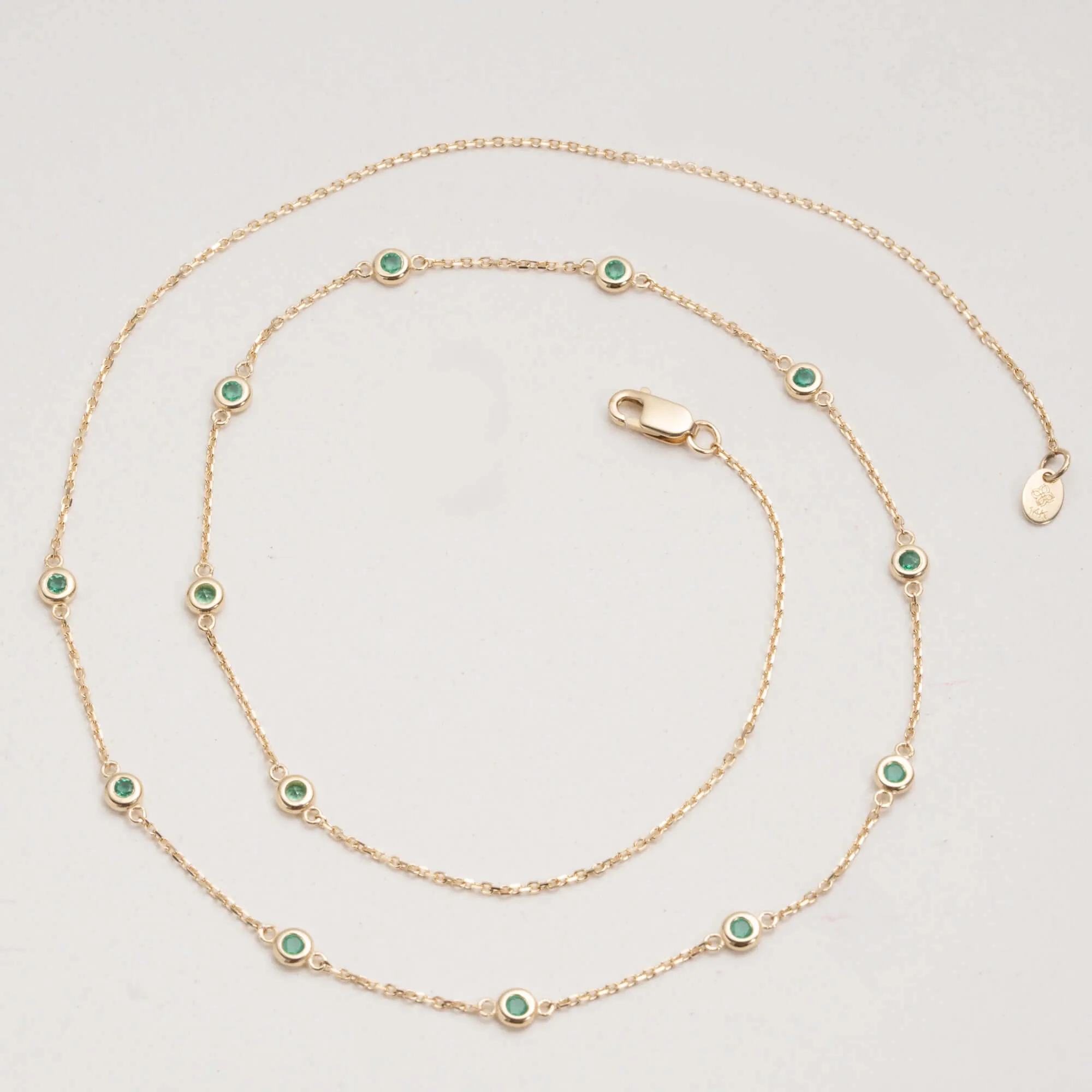 Multi Emerald Station Necklace, Gwen