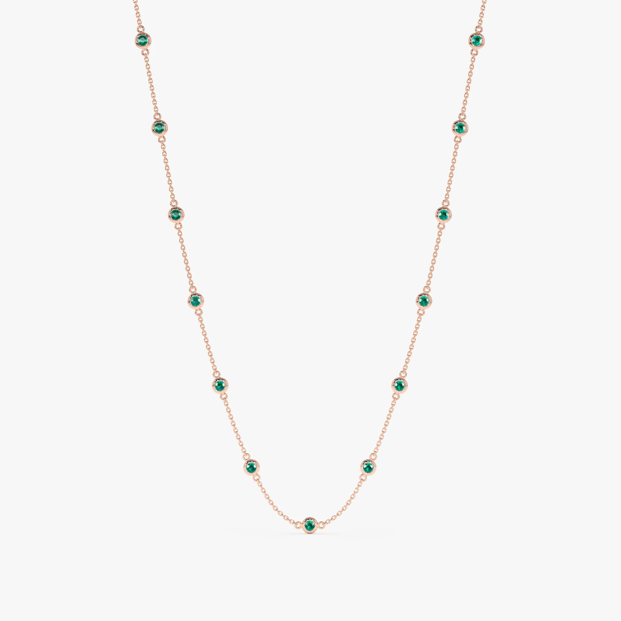 Multi Emerald Station Necklace, Gwen