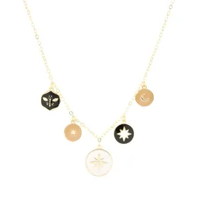 Multi Enamel Charm Necklace