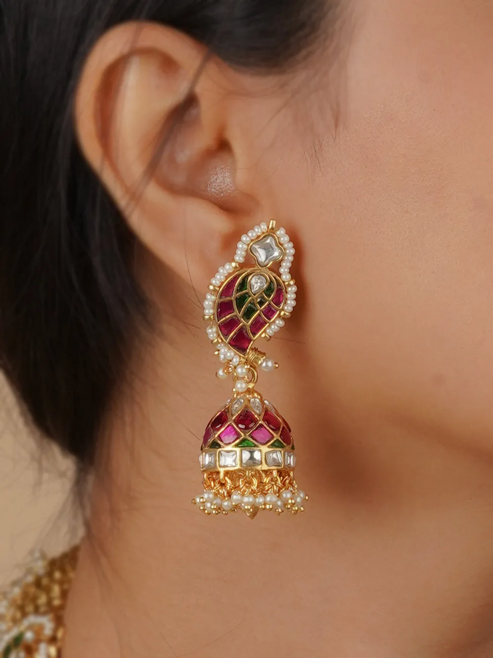 Multicolor Gold Plated Mishr Necklace Set - MR-S709M