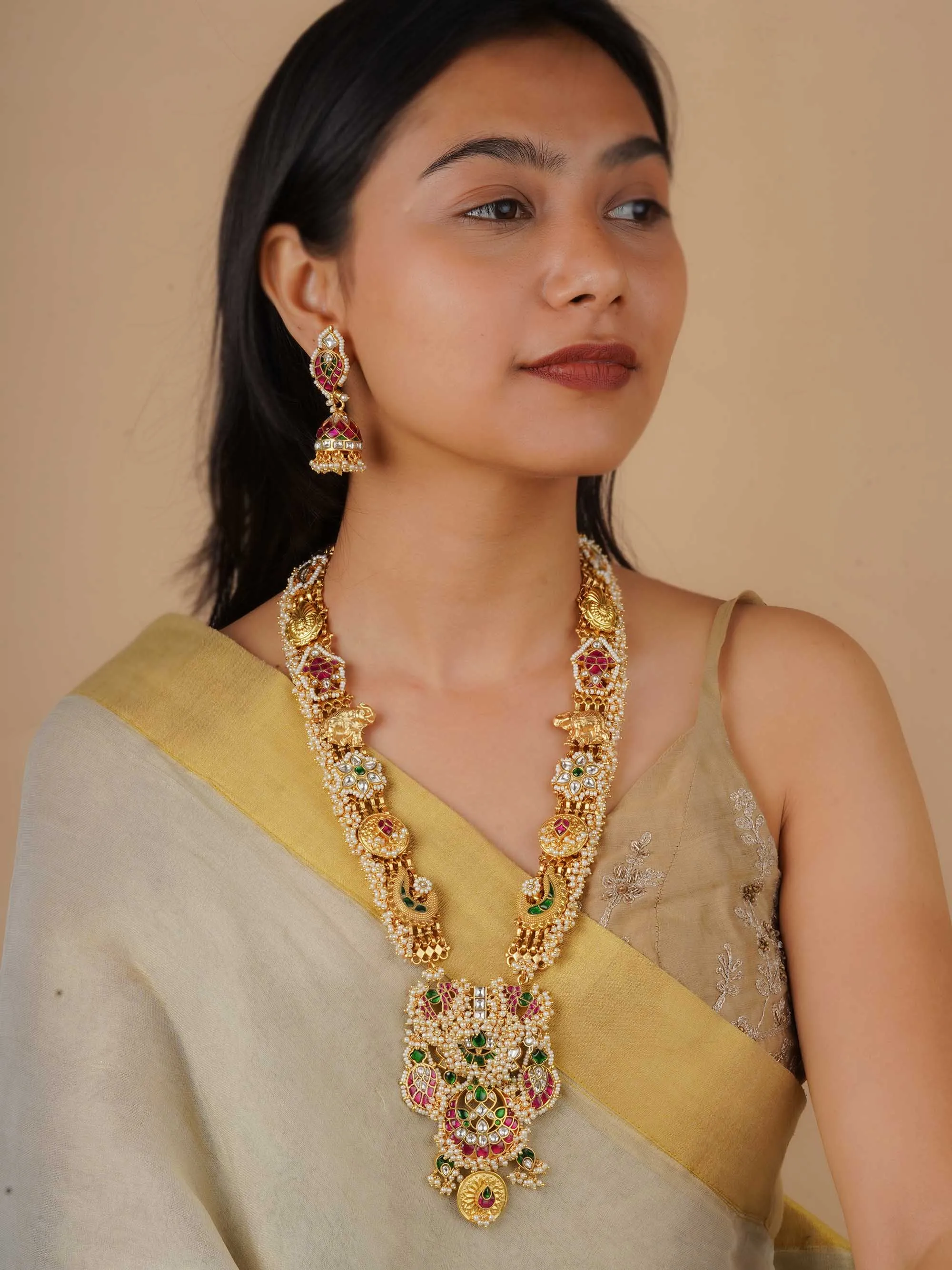 Multicolor Gold Plated Mishr Necklace Set - MR-S709M