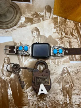 Native American sterling silver Watch Band with Turquoise A