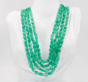 Natural Emerald Beaded Necklace Emerald Gemstone Necklace Indian Necklace Sarafa Necklace Green Necklace Genuine Gemstone SKU 6142924
