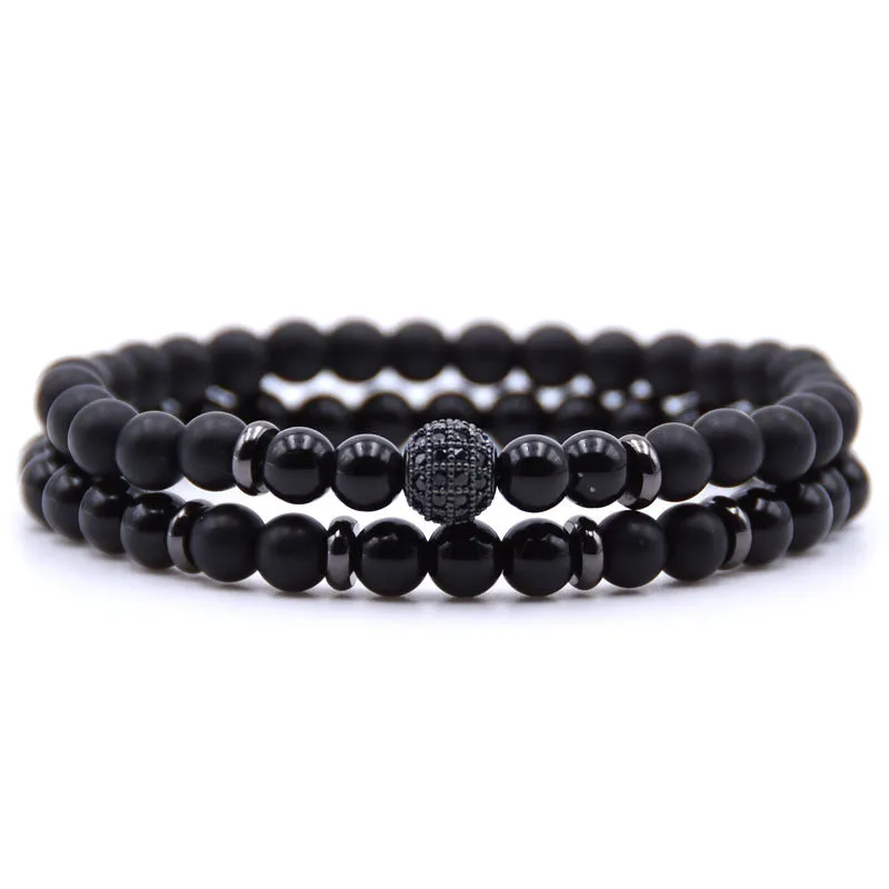 Natural Micro-inlaid Zircon Stone Beaded Bracelet