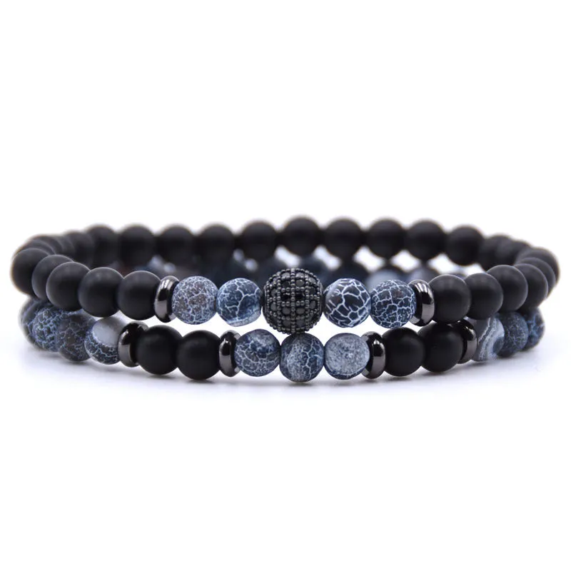Natural Micro-inlaid Zircon Stone Beaded Bracelet