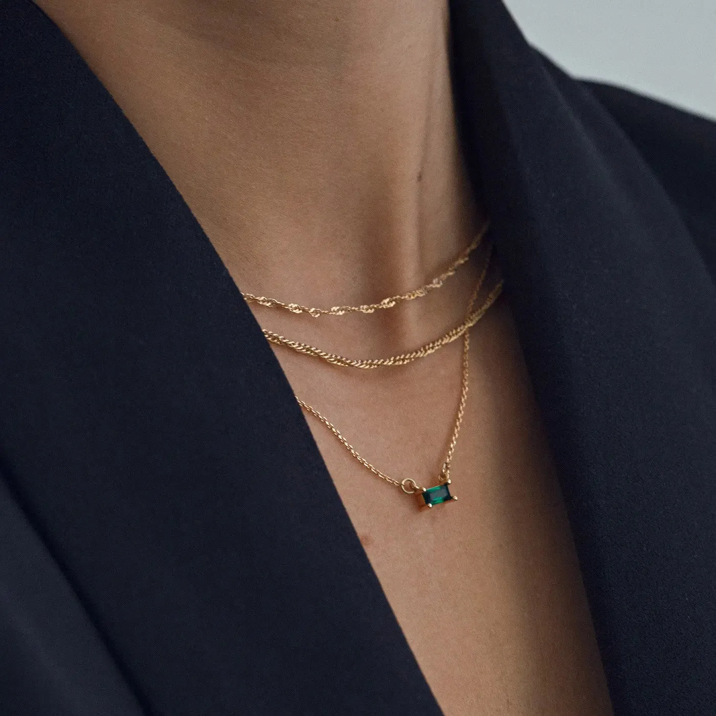 Necklace with Rectangular Crystal