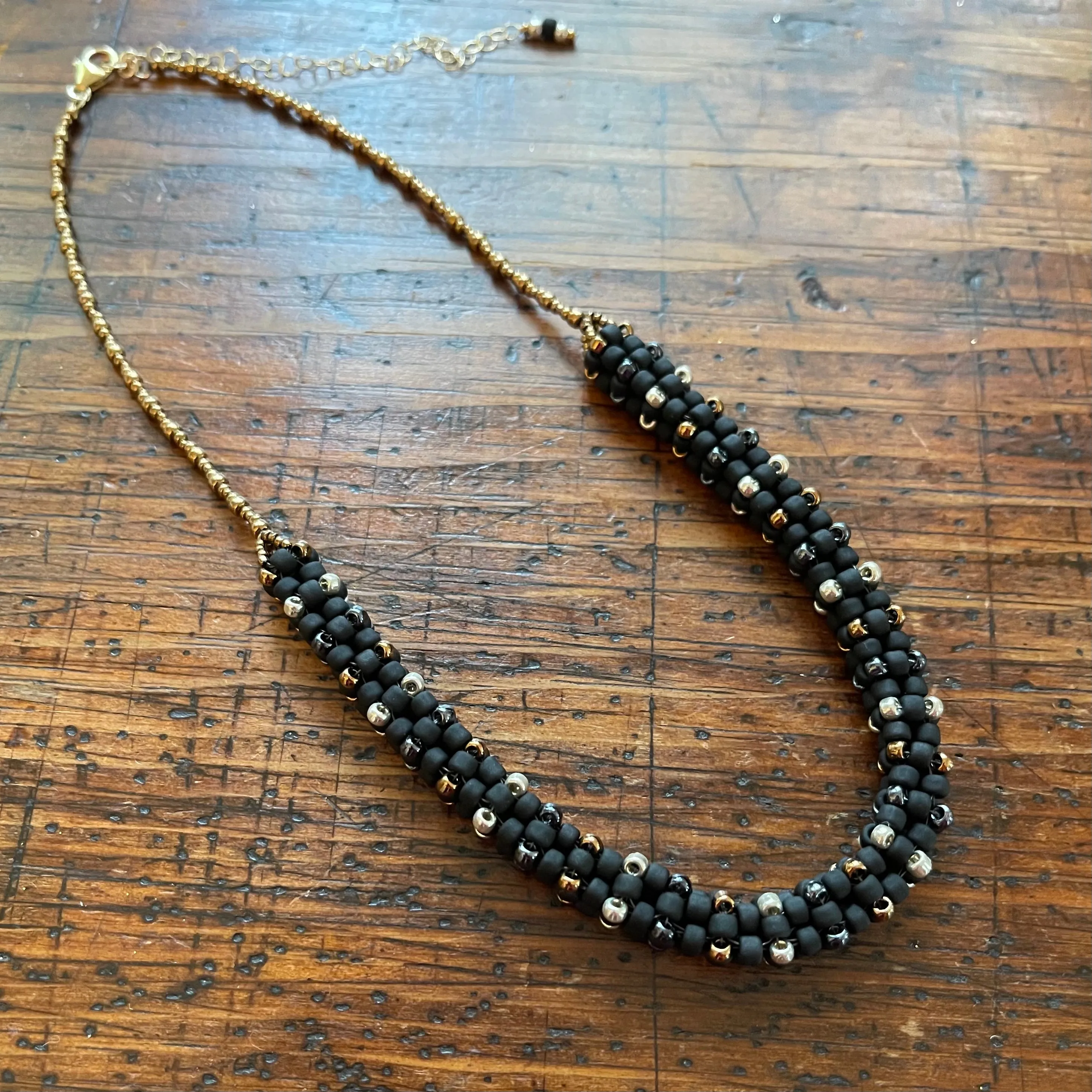 New Black Square Necklace