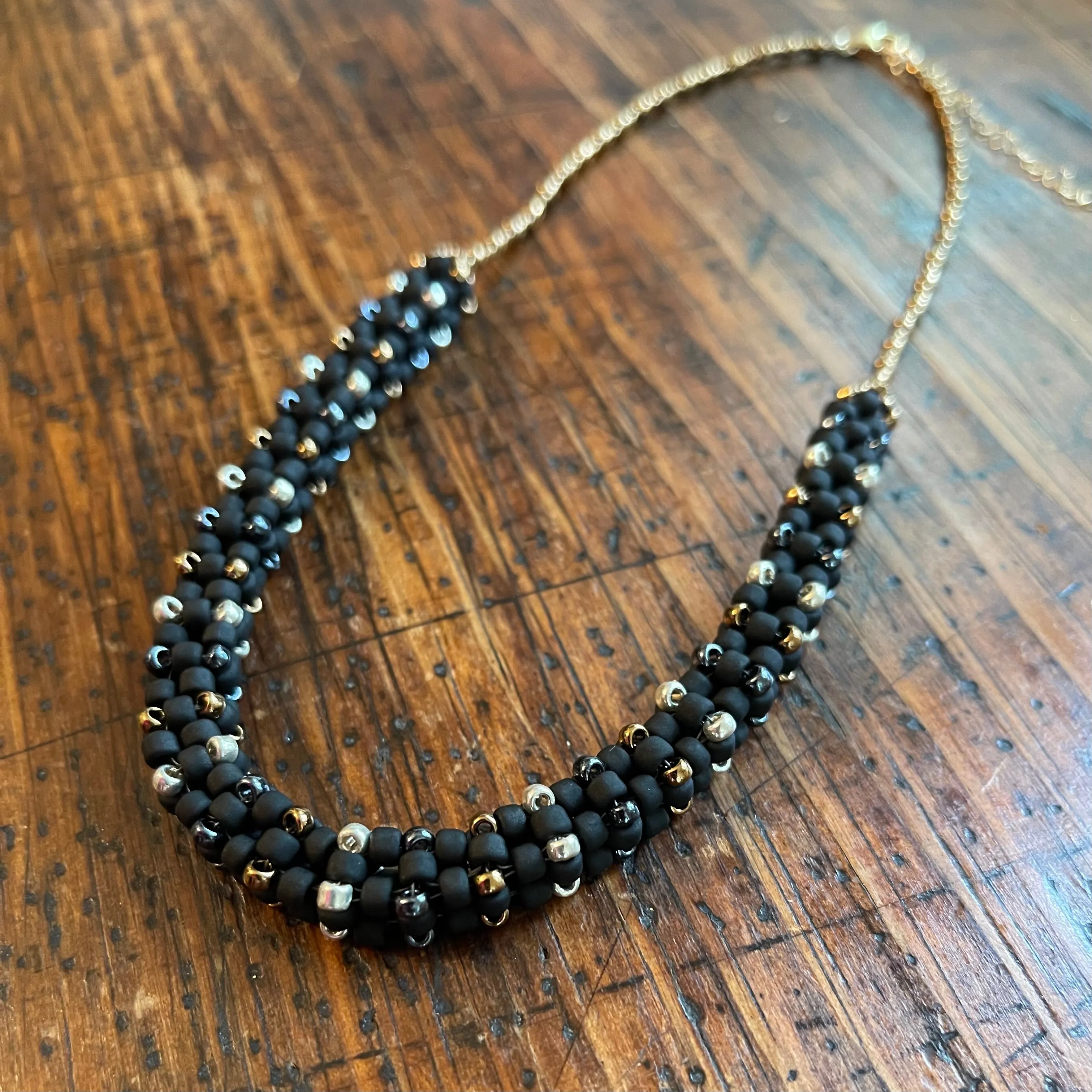 New Black Square Necklace
