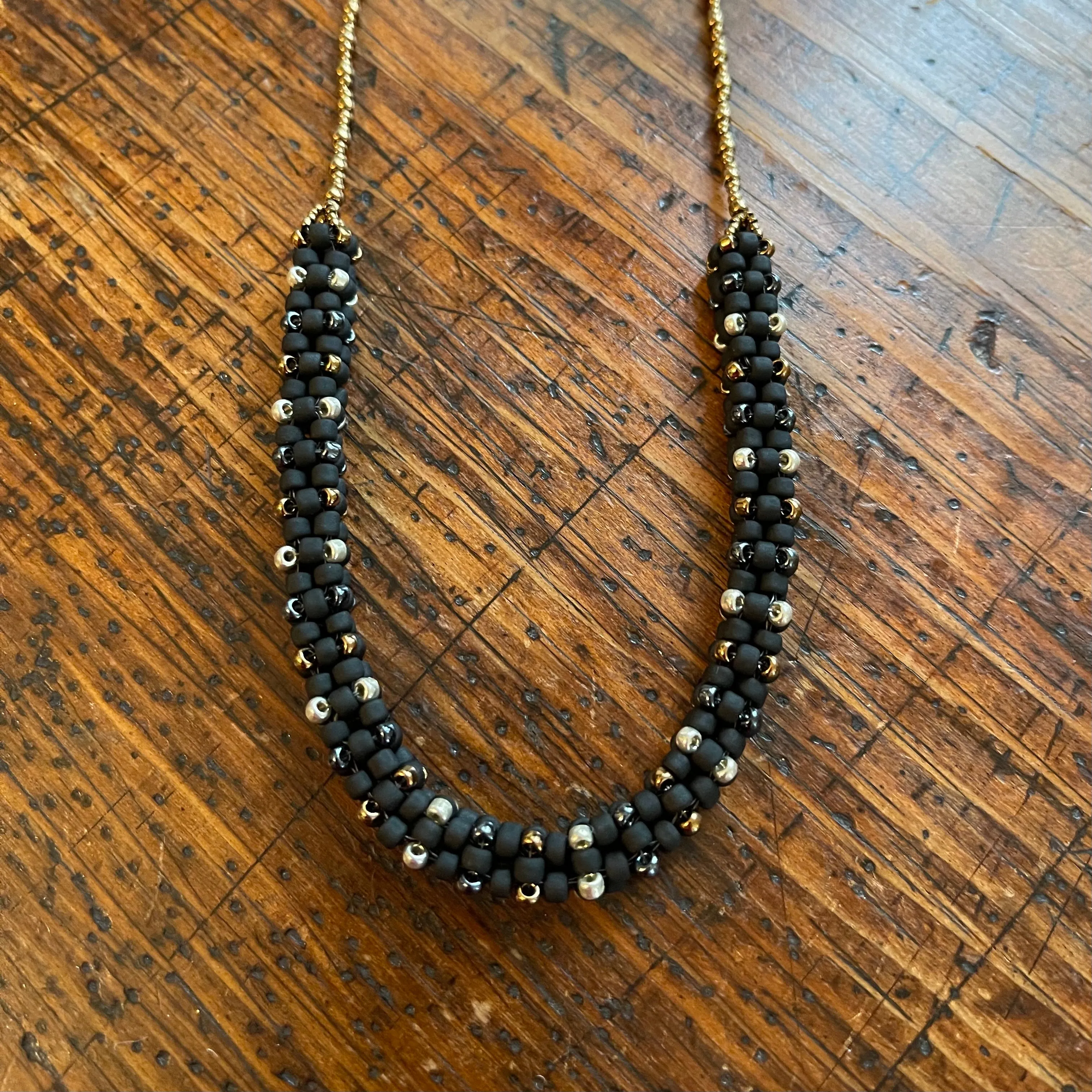 New Black Square Necklace