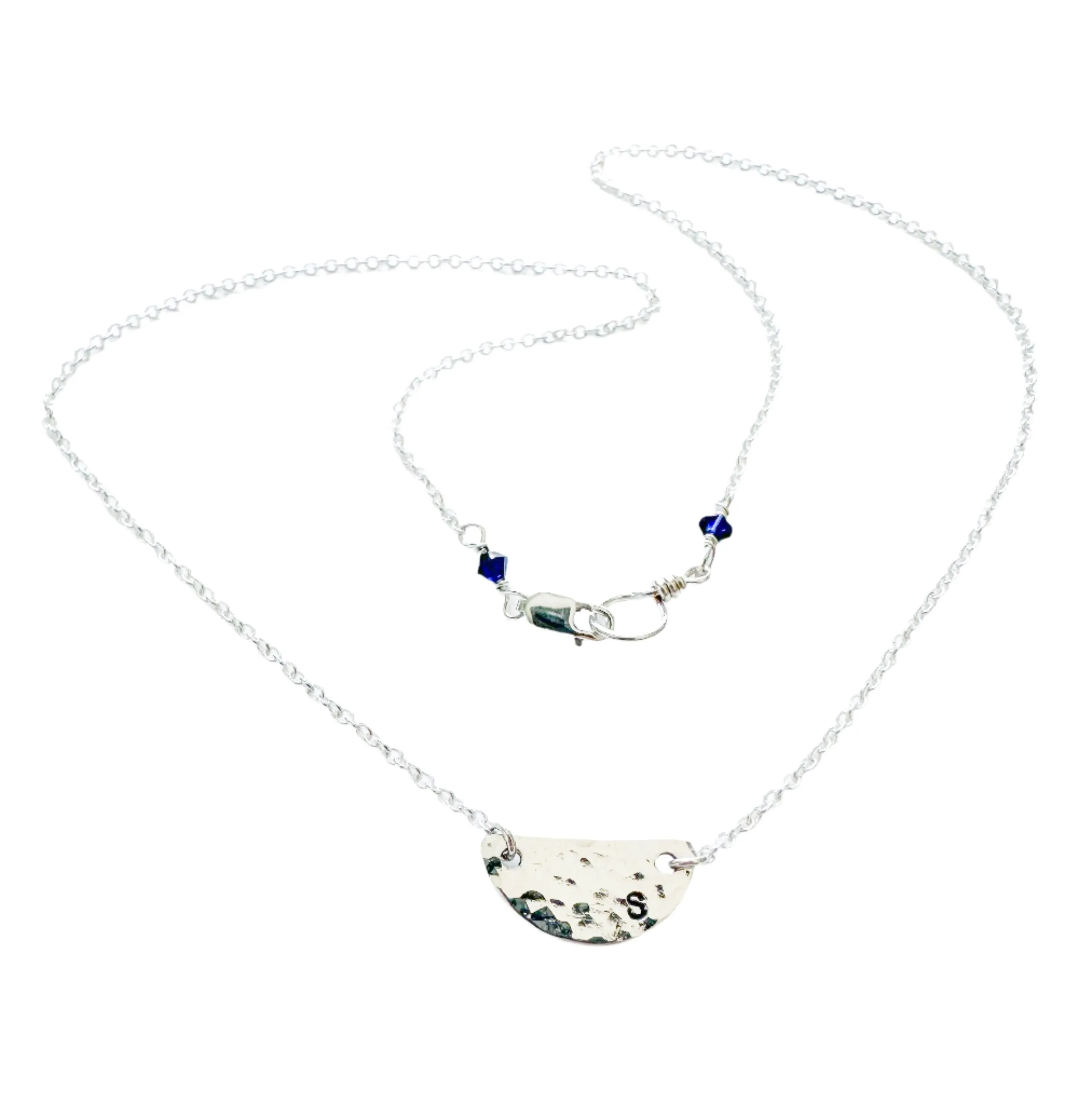NEW Half moon letter necklace SILVER