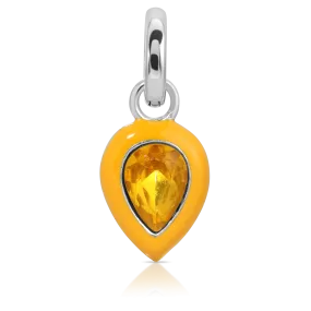 November Topaz Birthstone Charm - Pear