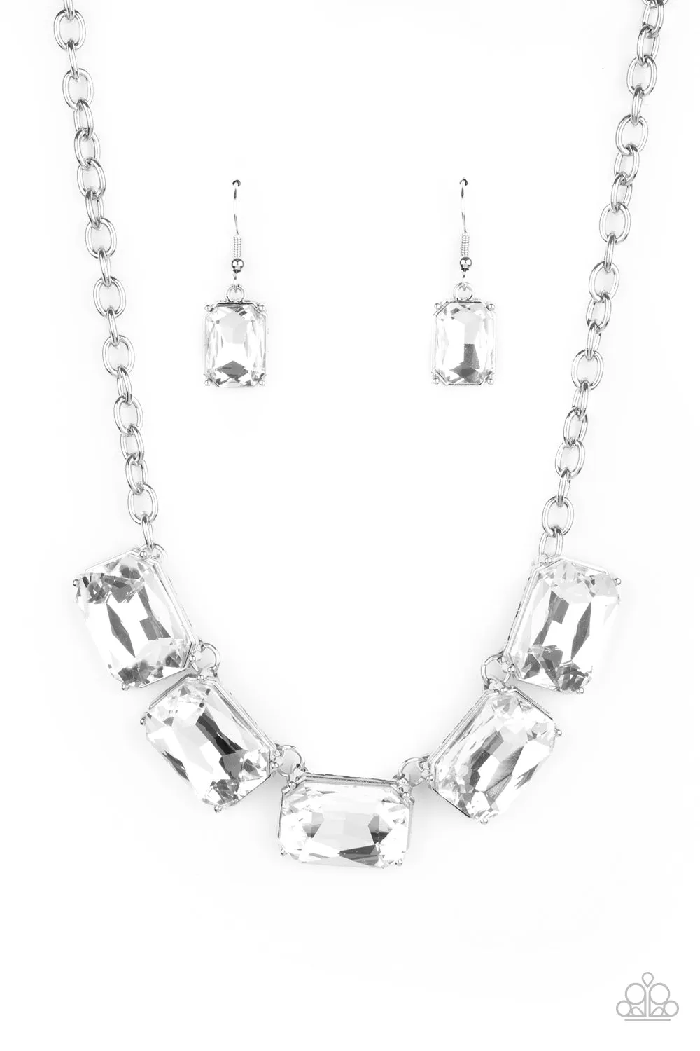 Open Door Jewelry - Deep Freeze Diva - White Necklace - Paparazzi Accessories