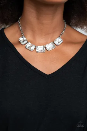 Open Door Jewelry - Deep Freeze Diva - White Necklace - Paparazzi Accessories