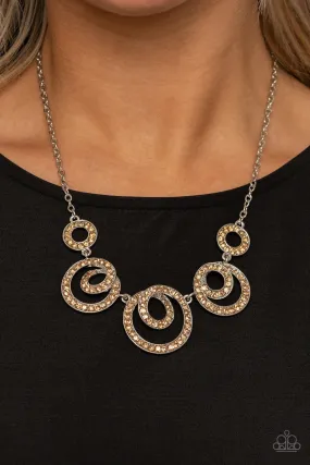 Paparazzi Total Head-Turner - Brown Necklace