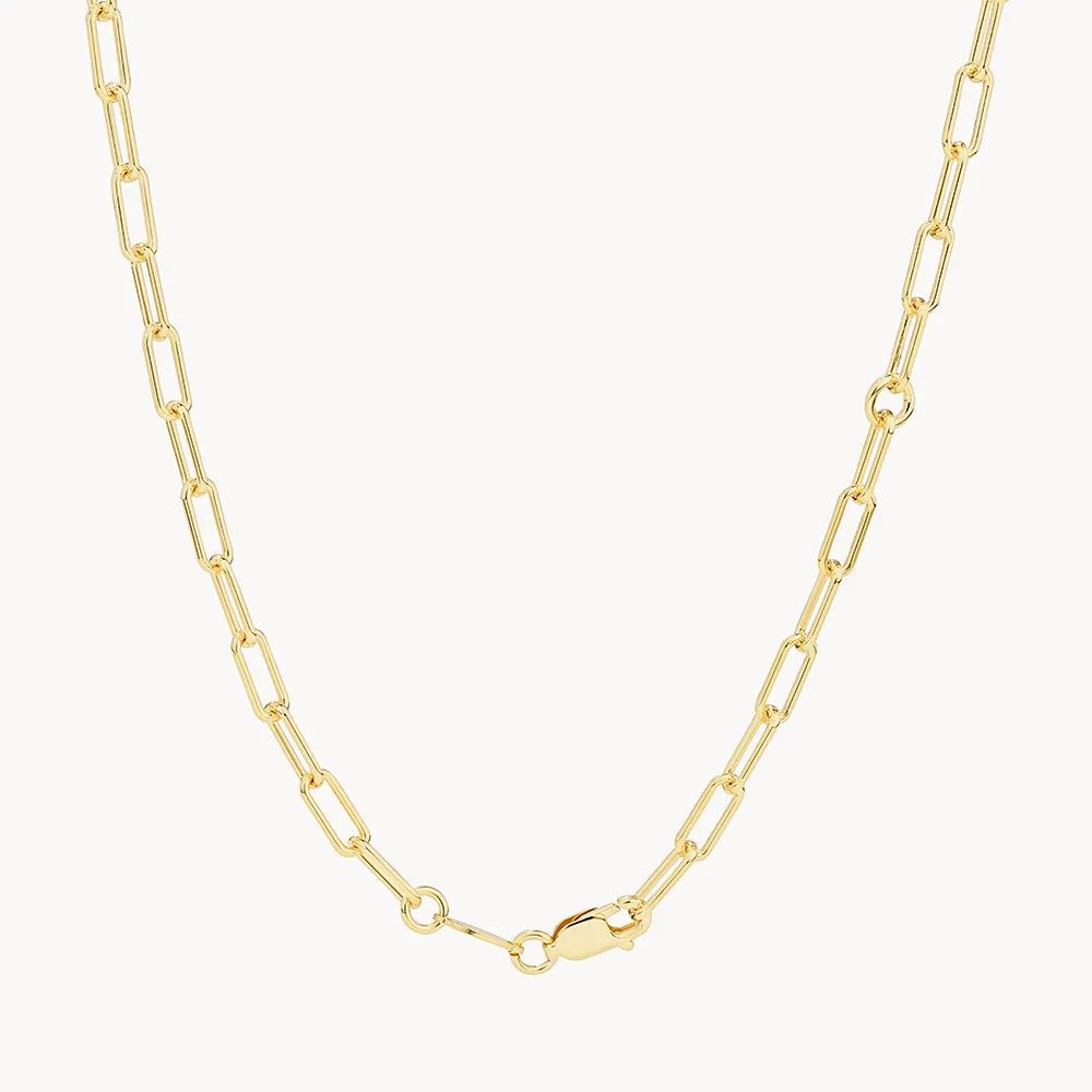 Paperclip Chain Necklace in Gold