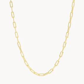 Paperclip Chain Necklace in Gold