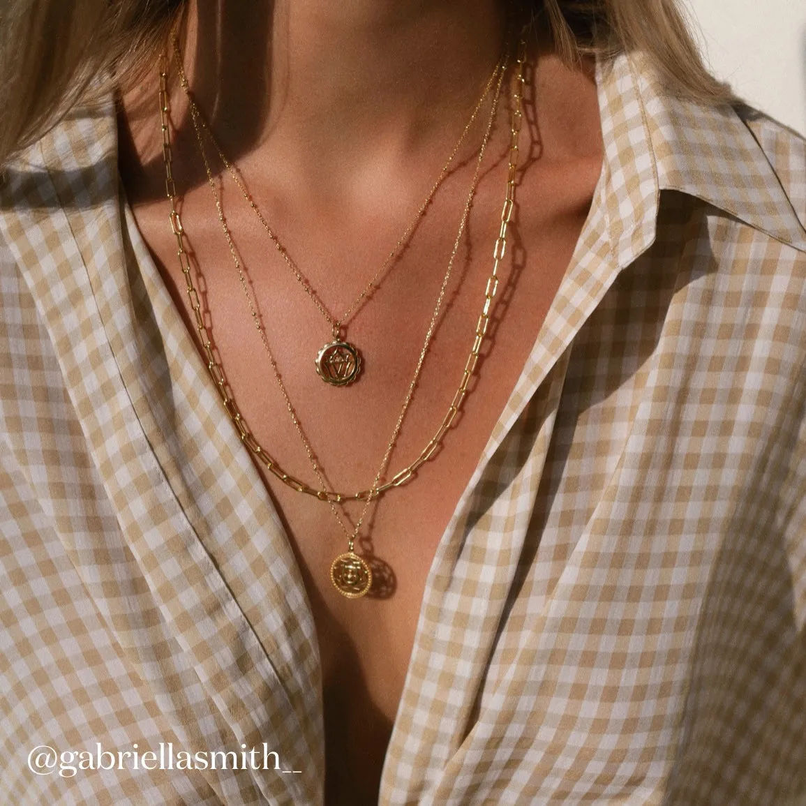 Paperclip Chain Necklace in Gold