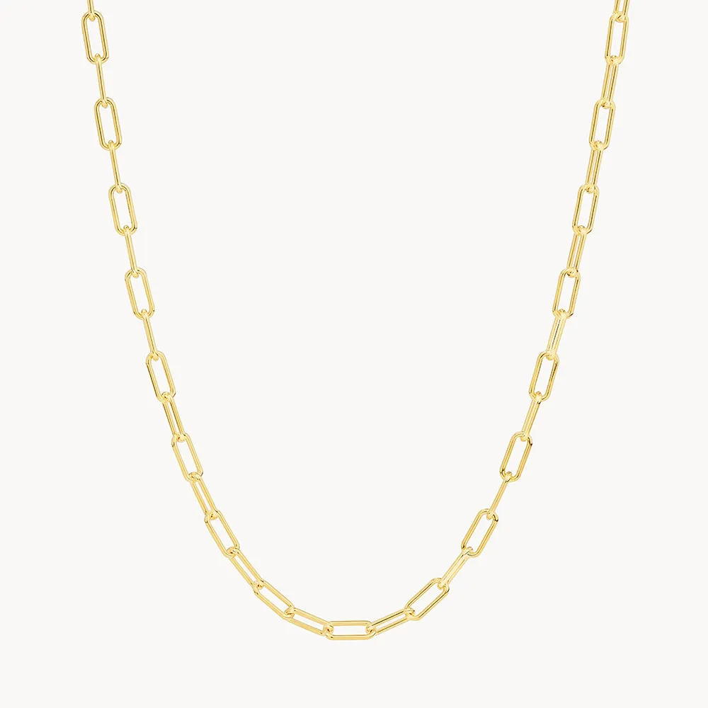 Paperclip Chain Necklace in Gold