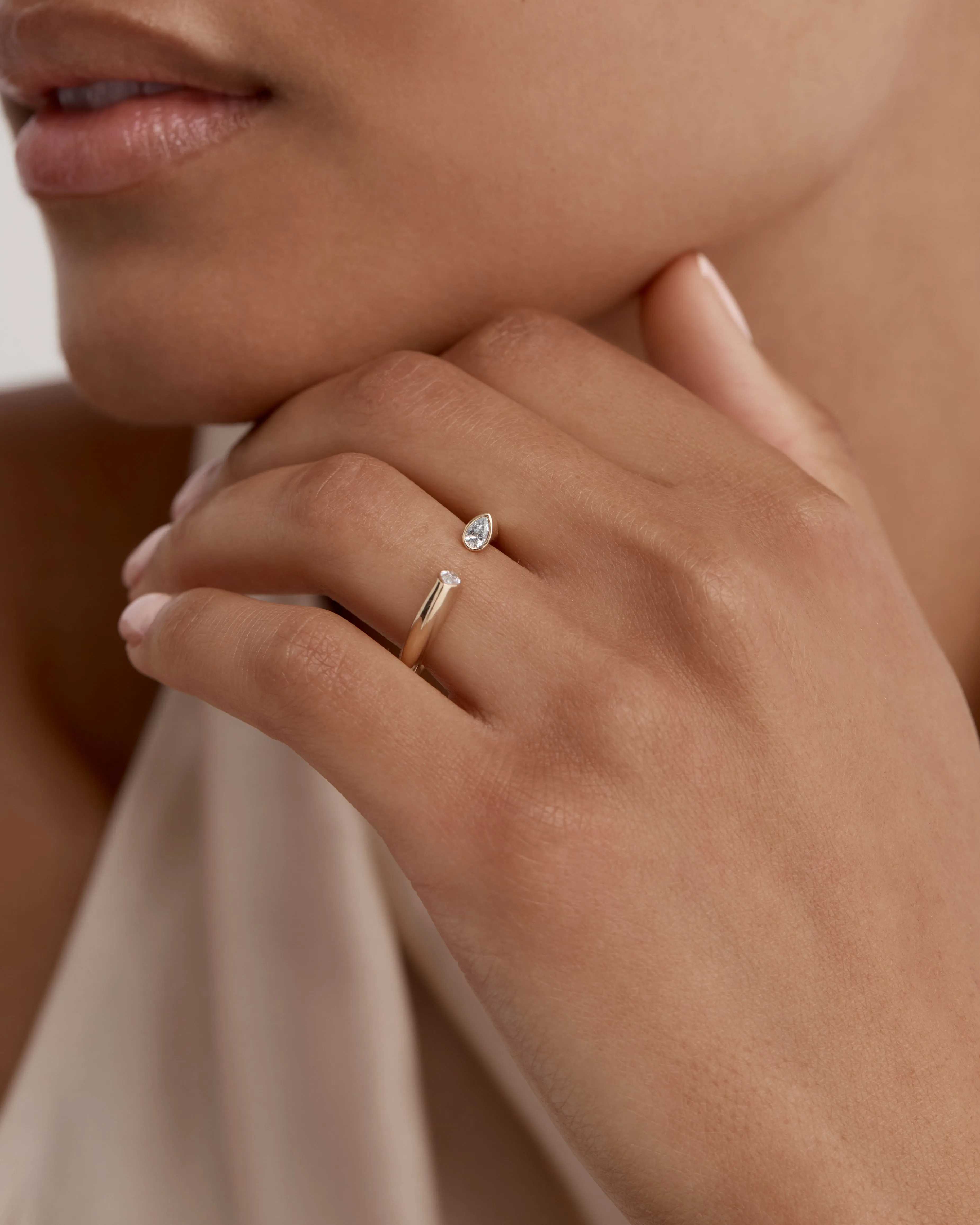 Pear Suspense Duo Ring