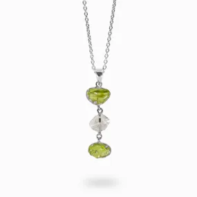 Peridot and Herkimer Diamond Necklace