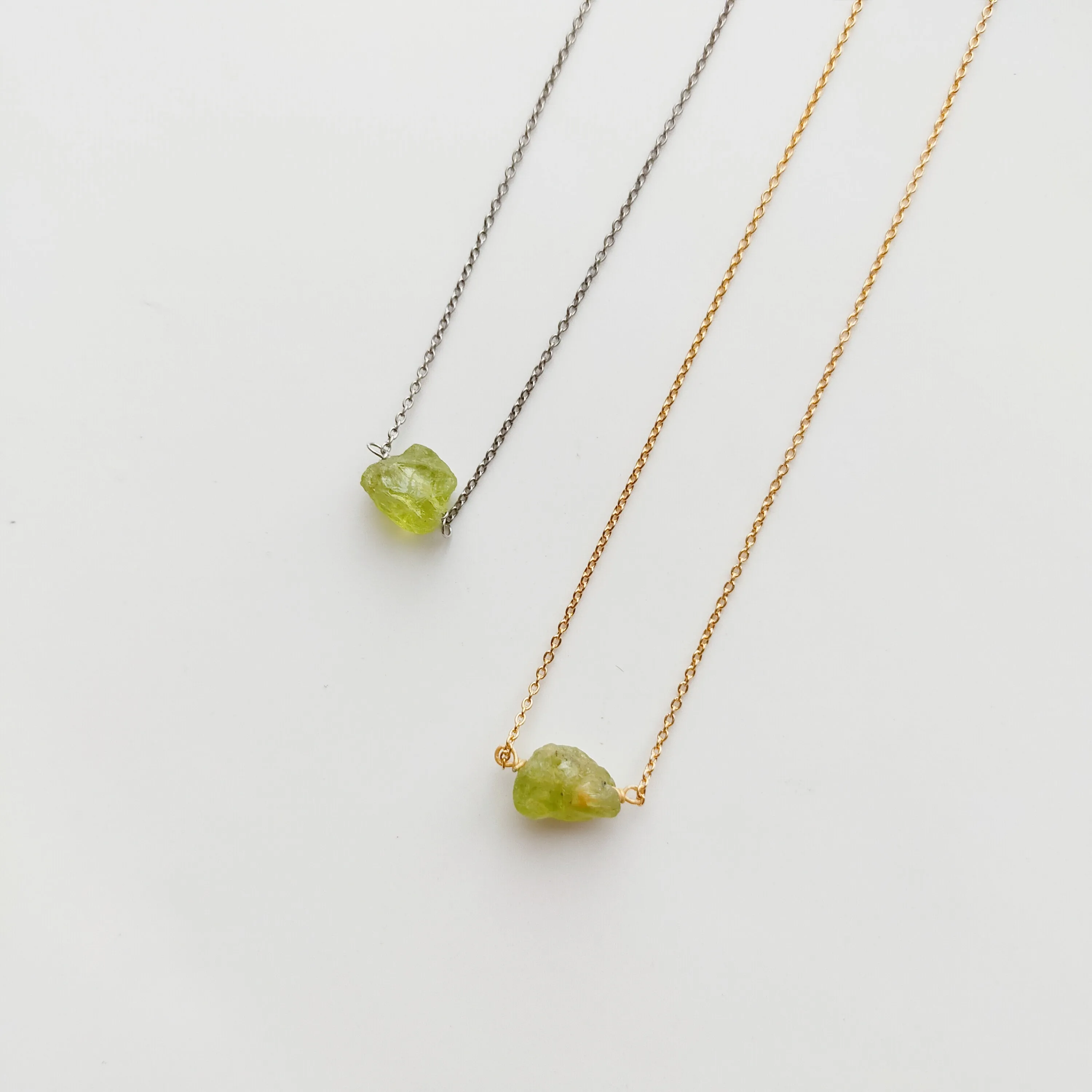 Peridot Simple Necklace (GOLD / SILVER)