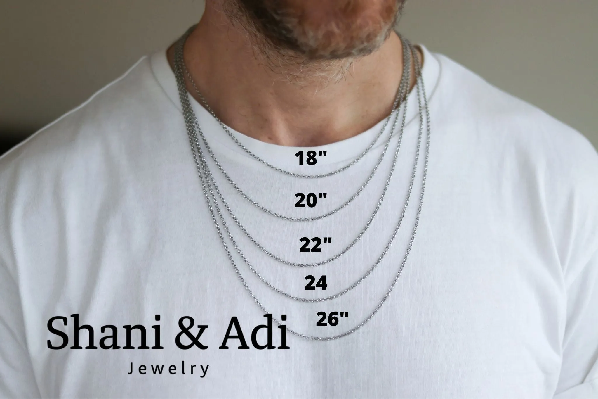 Personalized Name Necklace For Men, Men's Initial Bar Necklace, Silver Stainless Steel Chain, Custom Mens Jewelry, Gift For Father