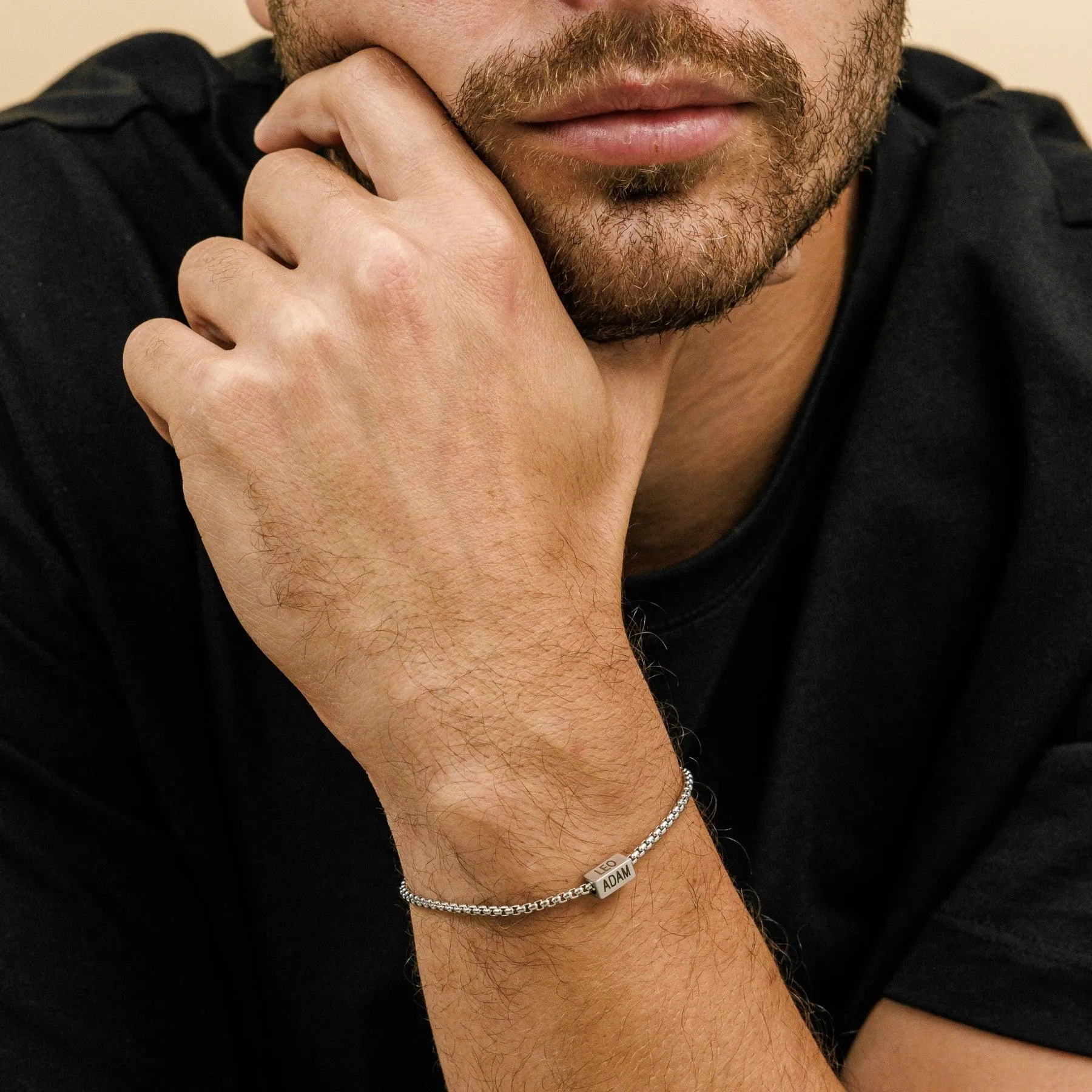 Personalized Premium Theodore Bracelet | Engrave Your Loved Ones' Names - Silver